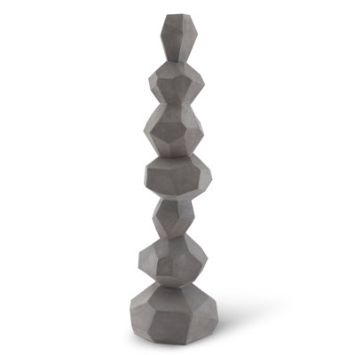 Faceted Rock Column Sculpture