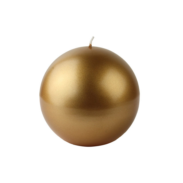 Bougie ronde, Diamètre de 4 po, Ensemble de 2, Or métallique