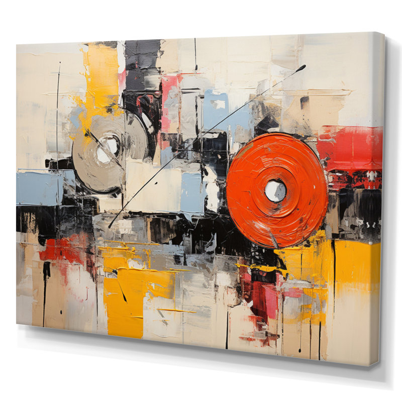 Genya Collage Rhyth sur toile, H 24 po x l 32 po x P 1 po, Toile tendue