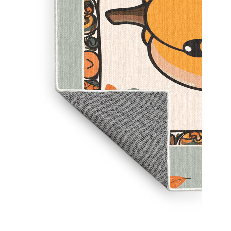 The Holiday Aisle® Washable Halloween Fall Season Holiday Rug, Rectangle 7' x 9'