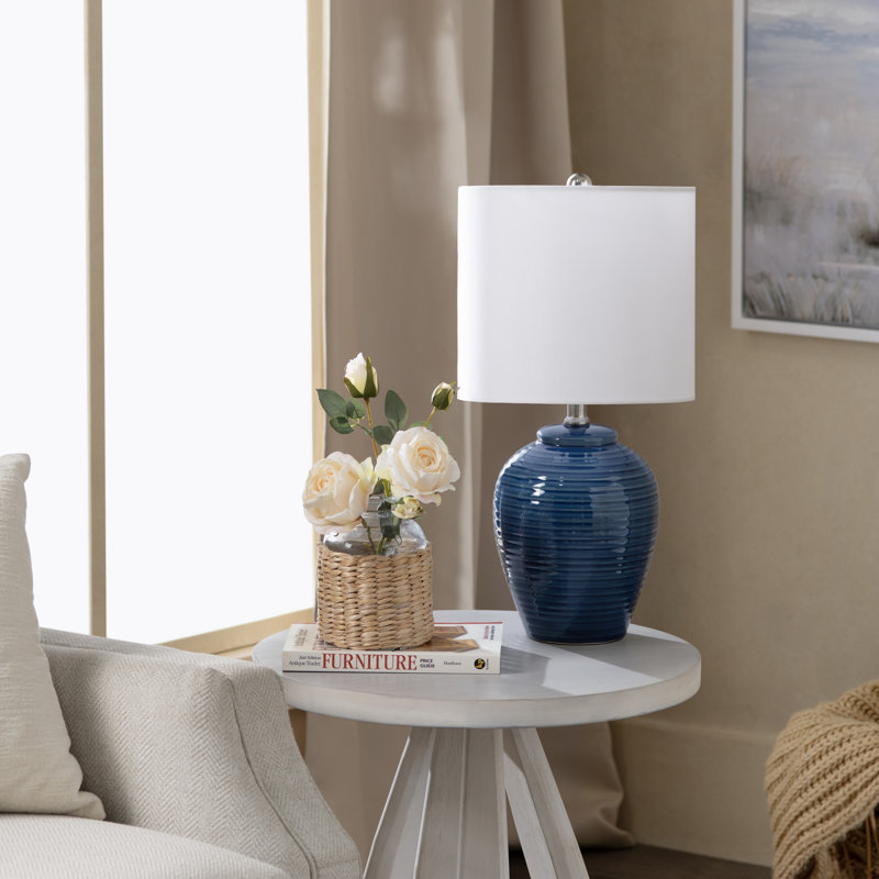 Lampe de table en céramique avec abat-jour