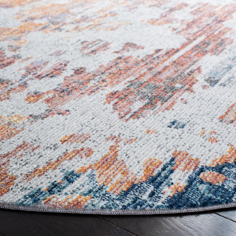 Wafrt Performance Abstract Rug, Round 6'3"