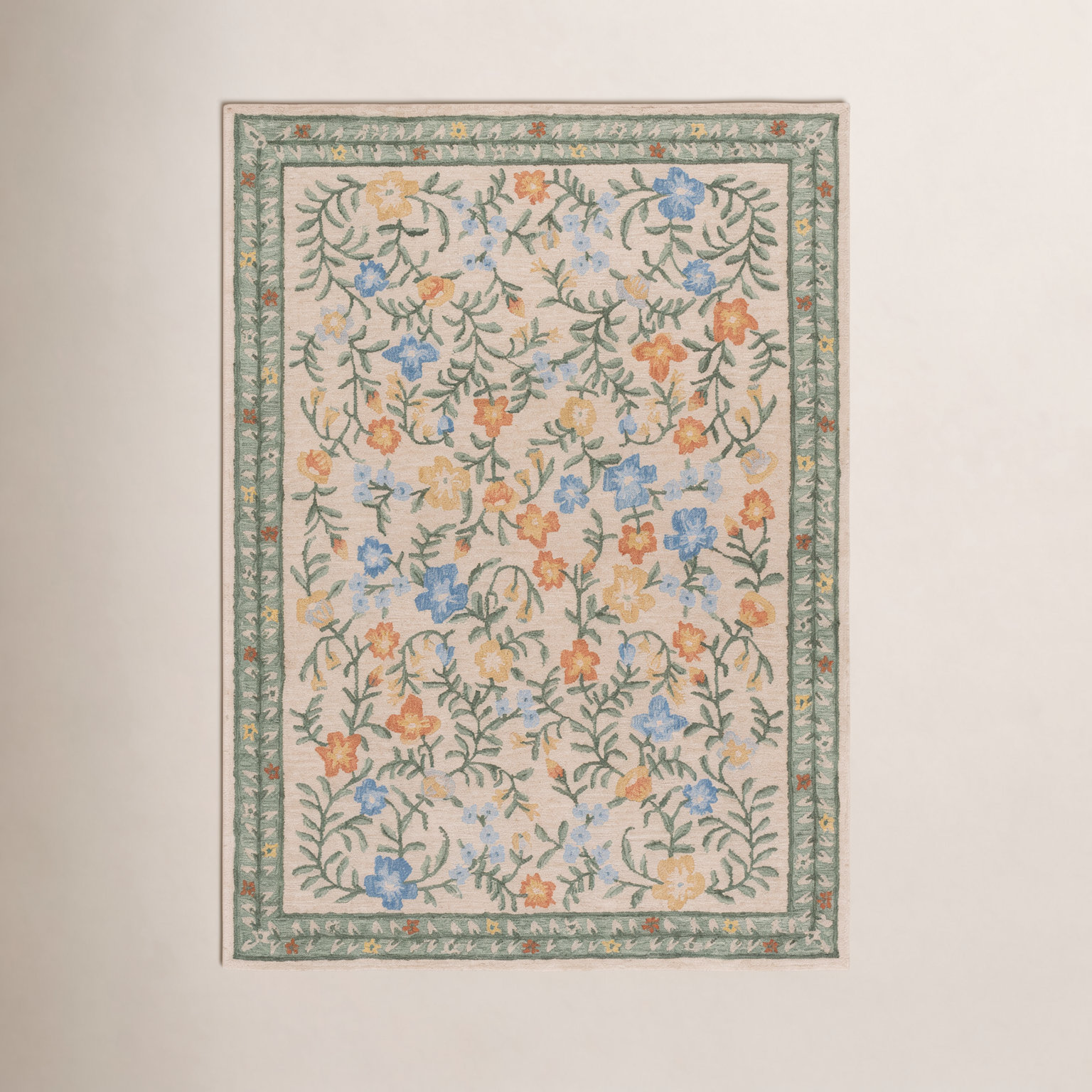 Martha Stewart Hand-Tufted Floral Wool Rug, Rectangle 6' x 9'