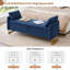 Banc de rangement rembourré de 66 po de hauteur avec des pieds dorés, une poche pour accoudoirs et 2 coussins-346524064-343922331
