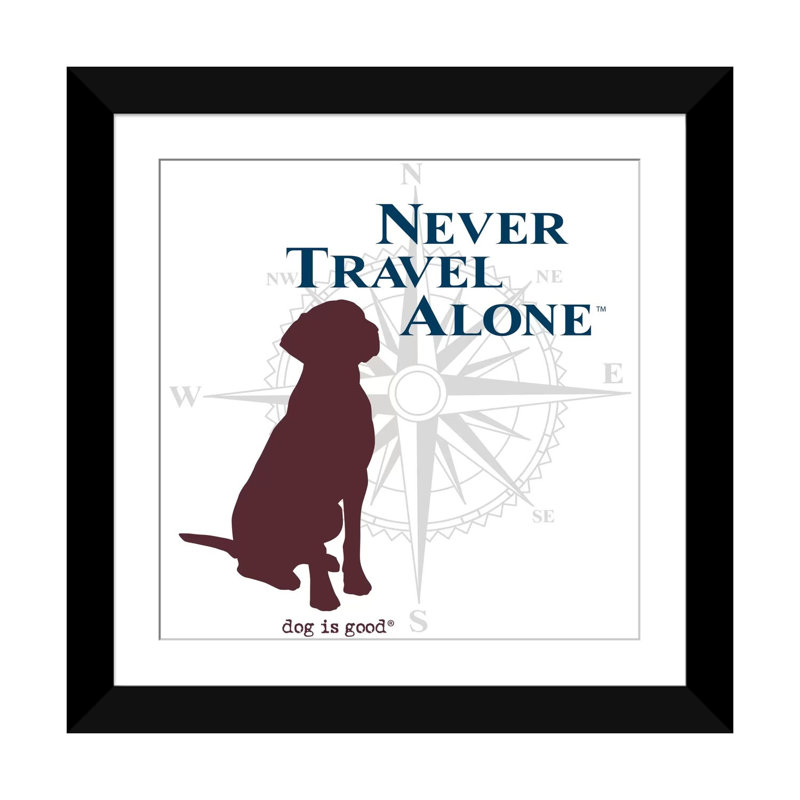 « never traveling seul ii », reproduction d’impression sur toile, H 16 po x l 16 po x P 1 po, Papier avec cadre noir, Blanc