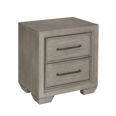 Ennesley 2 - Drawer Nightstand in Gray -  Roundhill Furniture, B714N