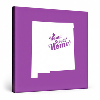 Home Sweet Santa Fe — New Mexico State Silhouette — Canvas Wall Art