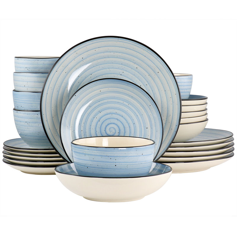 Service de vaisselle Union Rustic Jozephine - Service pour 6, Bleu clair