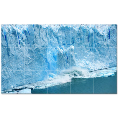 Murale en céramique satinée Glacier Photo 12 po x 12 po
