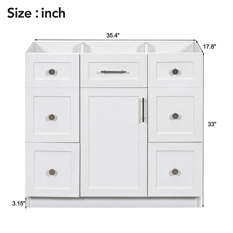 35.40'' Single Bathroom Vanity Base Only