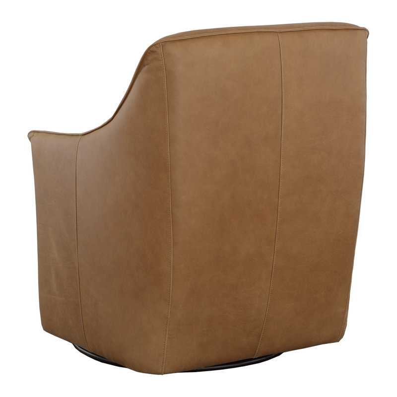 Gisele Leather Swivel Club Chair