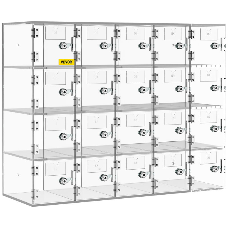 VEVOR Cell Phone Locker Plastic / Acrylic 4 - Tier 20.9'' Cell Phone Locker with Key