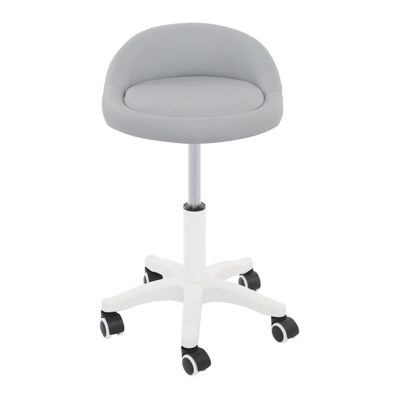 Adjustable Rolling Office Stool, Gray