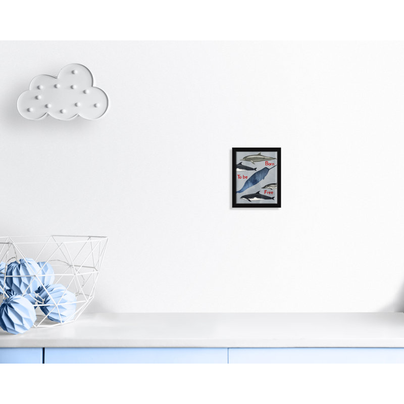 «Born to be free», impression sur papier, H 10 po x l 8 po x P 0,6 po, Encadré plat noir