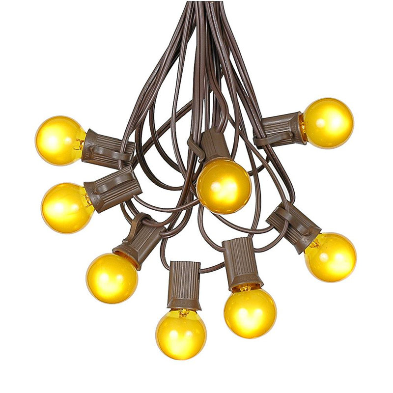 Guirlande de 25 lumières sphériques d'extérieur 25 '(connectable d'un bout à l'autre), Jaune