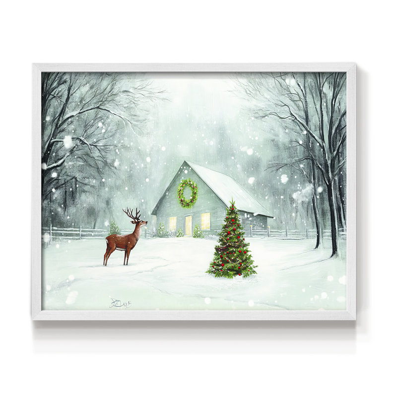 Art de Noël - XCVI - Reproduction encadrée - Restickable, H 16 po x l 20 po, Blanc