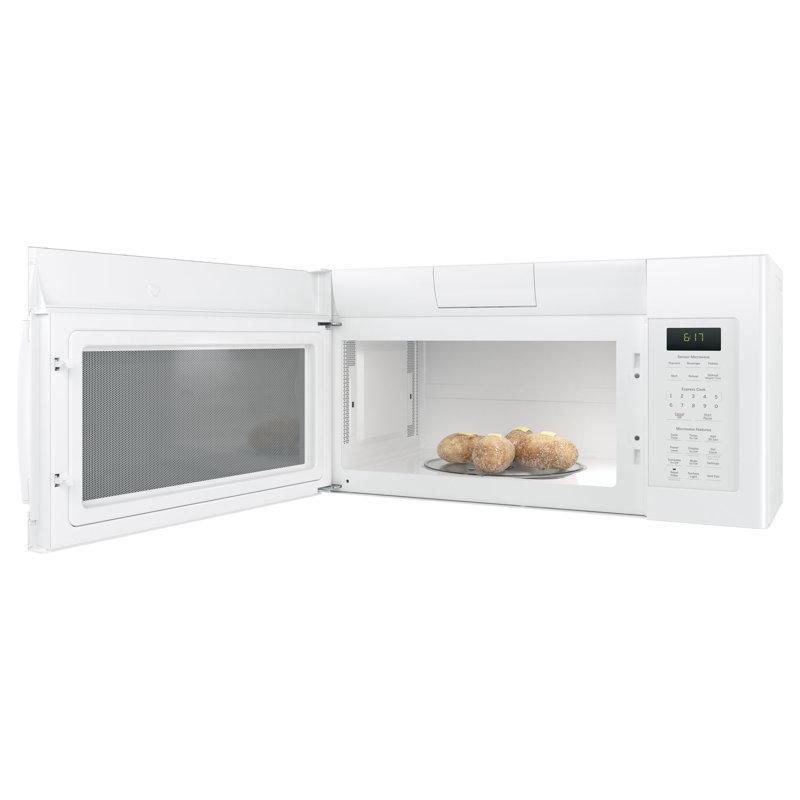 GE Appliances 30" 1.7 cu ft. 1000 - Watt Convertible Over-The-Range Microwave with Sensor Cooking, White
