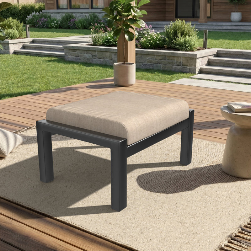 Sunbrella® Outdoor Ottoman Cushion, Sunbrella® Cast Ash, 4" H x 22" W x 20" D