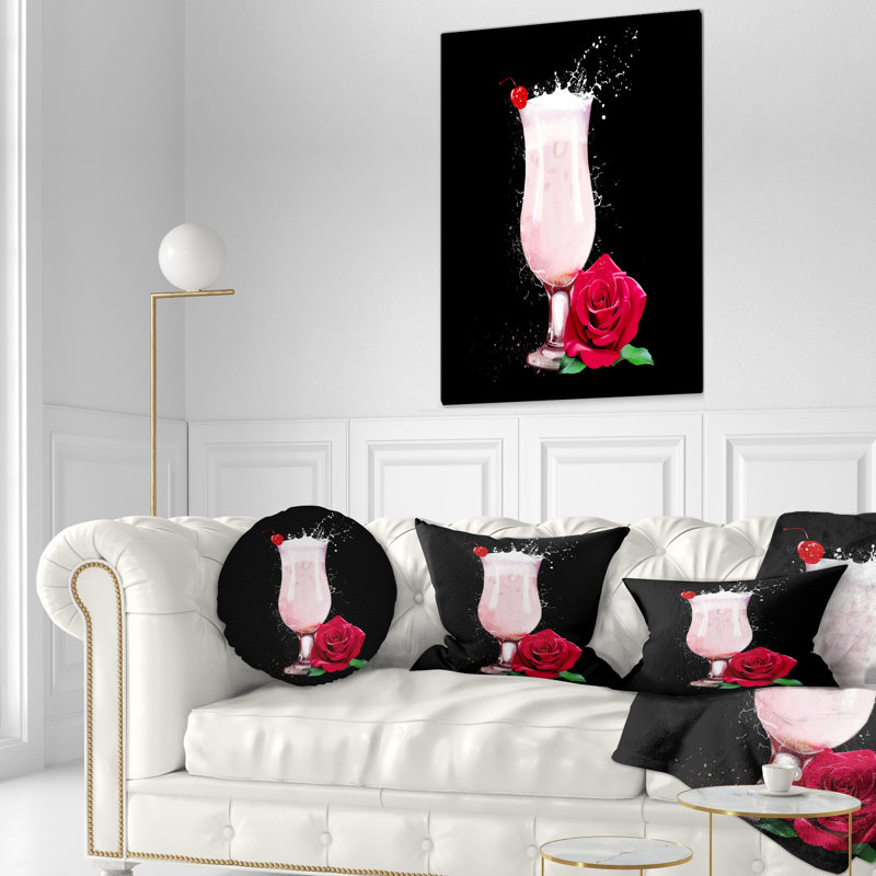 Coussin de cocktail et de rose pour le fraise floral
