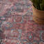 Tapis oriental bleu / rouge brique lavable à la machine-1602790929