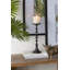 Ensemble de 2 porte-bougies décoratifs en fer noir avec motif de broche-1779456971