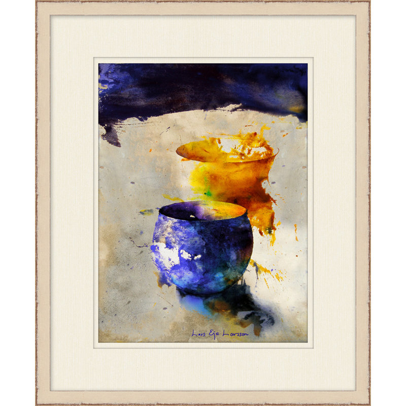Aquarelle, vaisselle 5 - Peinture sur papier encadrée