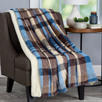 LHC Oversized Plush Poly Fleece Sherpa Throw- Breathable and Machine Washable