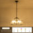 6 - Light 19.7" Modern Matte Black Candle Drum Chandelier with Ripple Glass Shade for Kitchen Island Dining Room Foyer-2140048747