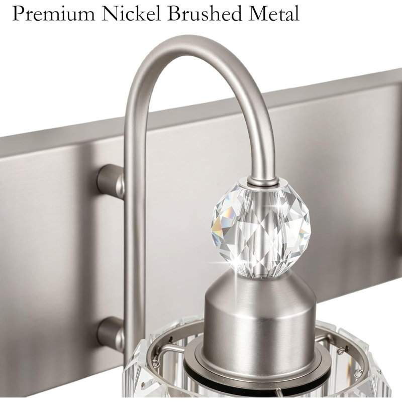 Crystal Bathroom Vanity Light Brushed Nickel Modern 5 Light