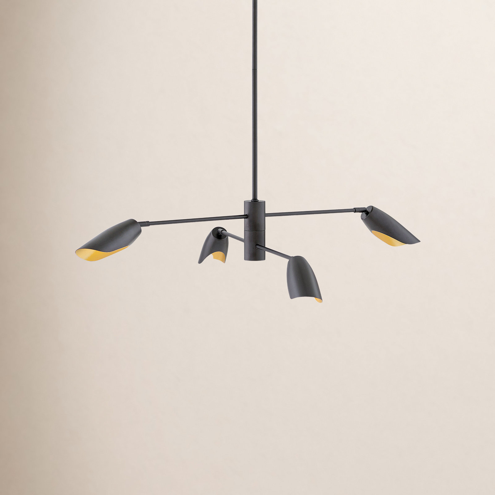 Bondy 6-Light Chandelier, 8.75"H x 39.25"W x 39.25"D, Black