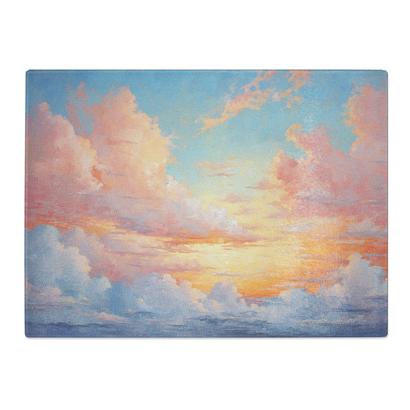 Cloudy Sky Palette Knife  Glass Chopping Board