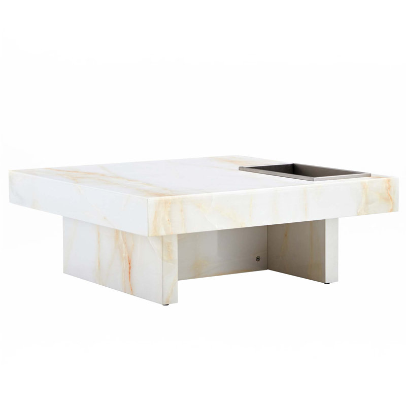Table basse avec motifs imitation marbre