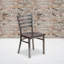 Ensemble de 2 chaises de restaurant en métal enduites de dossier transparent-765669505