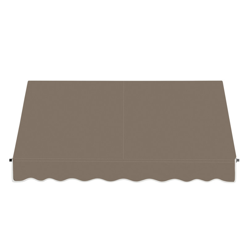 Awntech Santa Fe Acrylic Fabric Fixed Awning with Iron Rope Arms, 44" H x 76.5" W x 36" D, Taupe