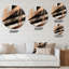 Rosegold embrassant l'essence des lignes III - art abstrait rond en marbre sur métal-88599050
