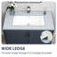 Lavabo de salle de bain 36 po x 18 po en céramique avec lavabo pour salle de bain rectangulaire en porcelaine avec trou pour robinet et trou de trop-plein