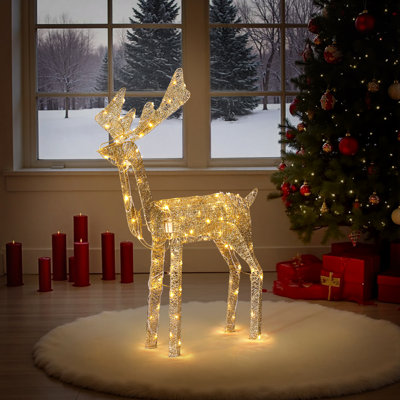 Décoration de Noël renne doré 3,6 pi avec 100 lumières DEL