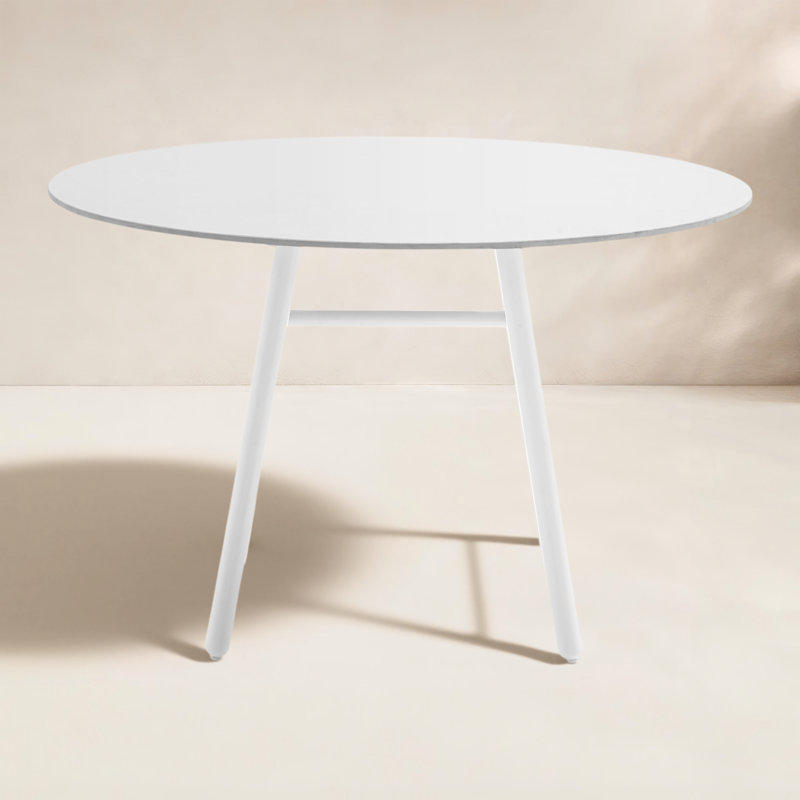 Yo! Table bistro avec pieds en métal, Blanc ardoise, Blanc optique mat