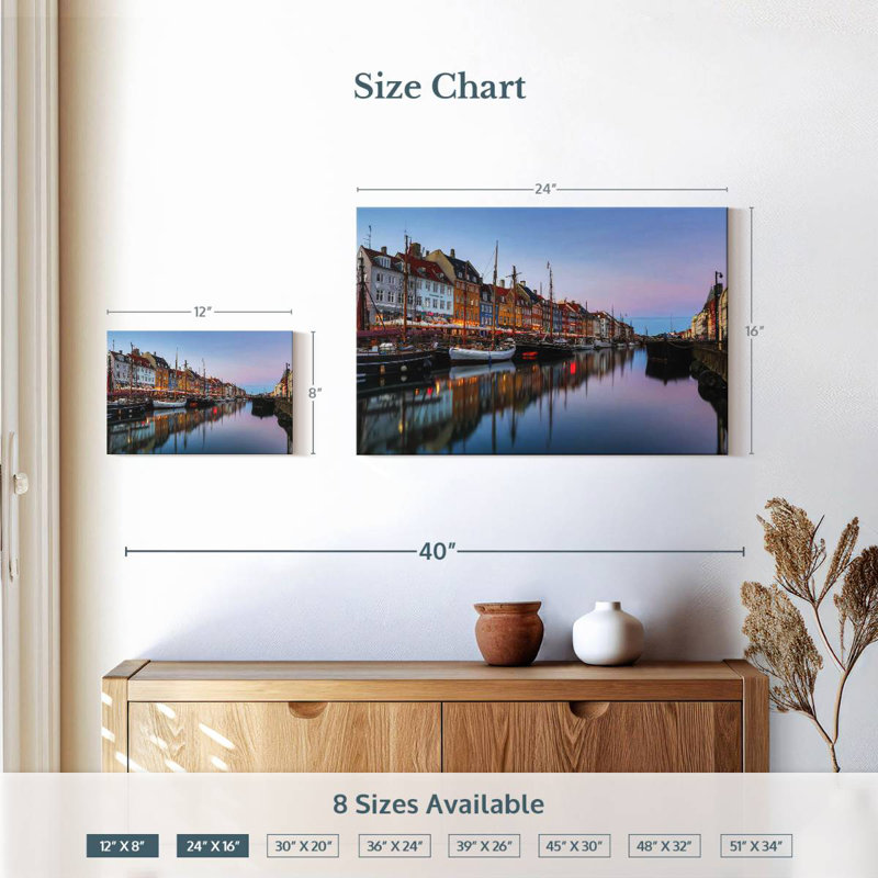 Nouveau port Tergel Nyhavn, H 16 po x l 24 po