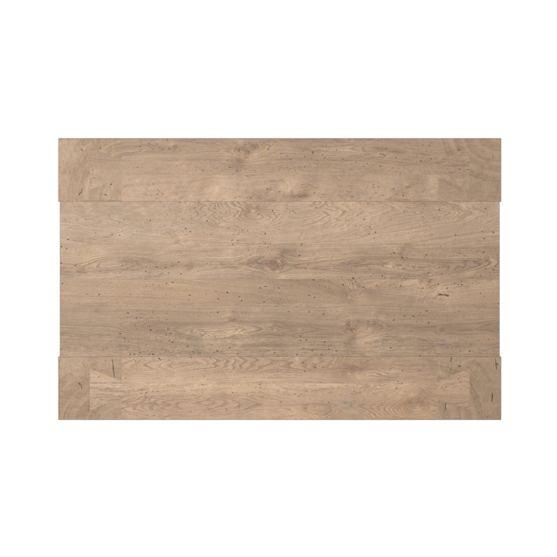 Abaso Coffee Table, 15" H x 55" W x 35" D, Whitewash Rustic Wormwood Oak