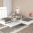 Twin L-Shaped Platform Bed In White With Trundle, Drawers & Desk - Modern Design And Dependable Construction-312916933
