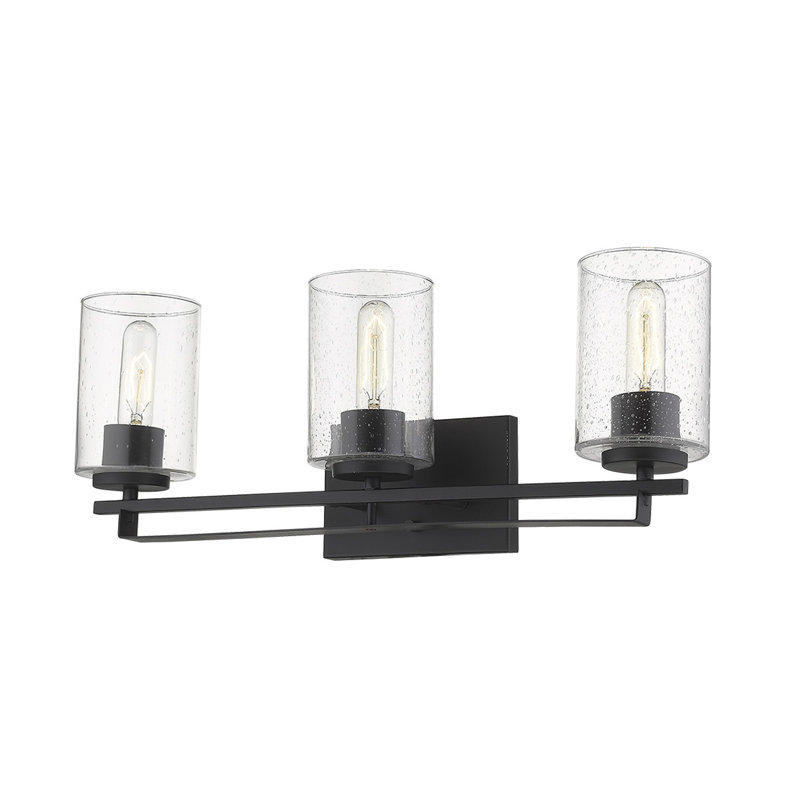 Éclairage de salle de bain à intensité variable 3 lumières Hoff, Noir mat