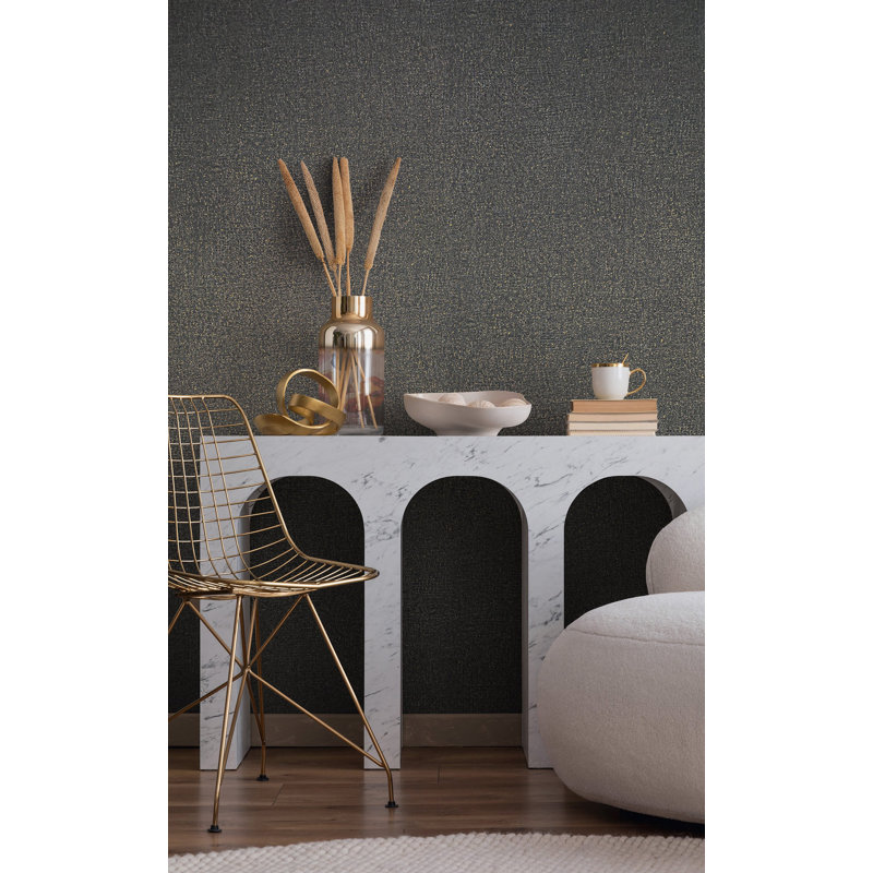 Galerie Odyssey Plain Texture Wallpaper, Black