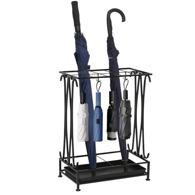 Umbrella Stand Indoor Entryway, Umbrella Holder Outdoor, Umbrella Rack, Metal, Black