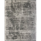 Rapture Striped Cotton Silver Gray/Black Area Rug