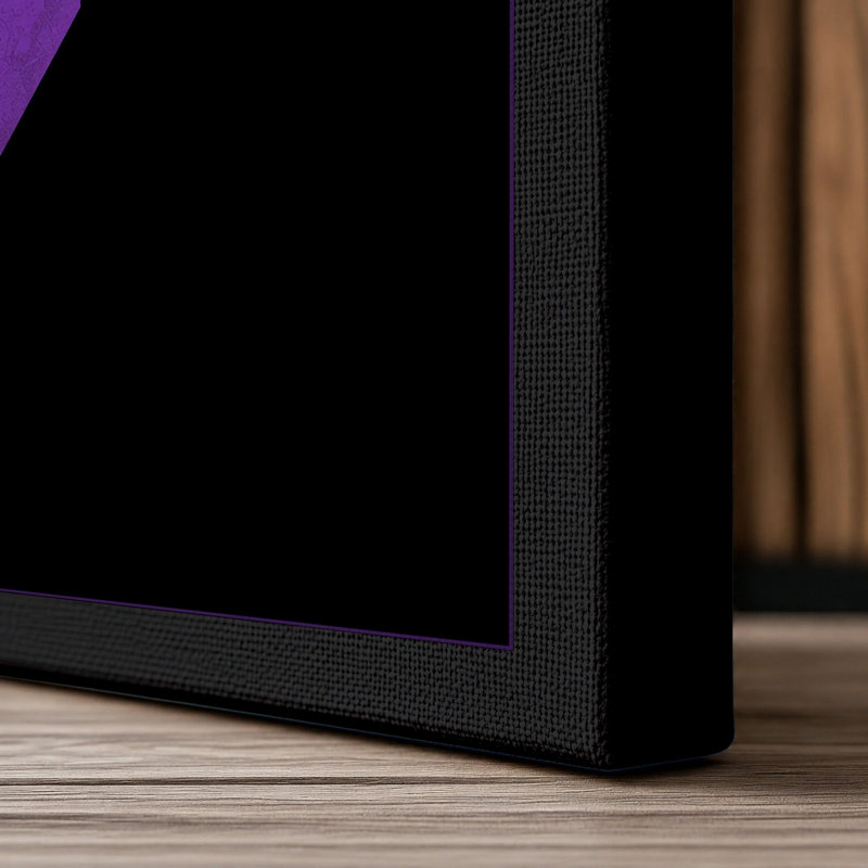Purple Tower Frame Minimalist - Wrapped Canvas, 30x20 - 76.2 x 50.8 cm, Black Border