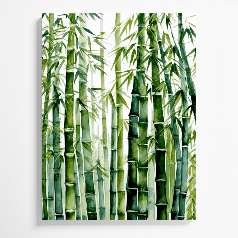 "Watercolor Botanical 93", art mural sur toile verte, H 8 po x l 10 po