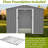 8X6 Ft Galvanized Steel Outdoor Shed With Lockable Doors - All Weather Use For Garden, Patio, Backyard, Lawn, Gray Fire Metal & Foundation In To Rust-122098425-122098428