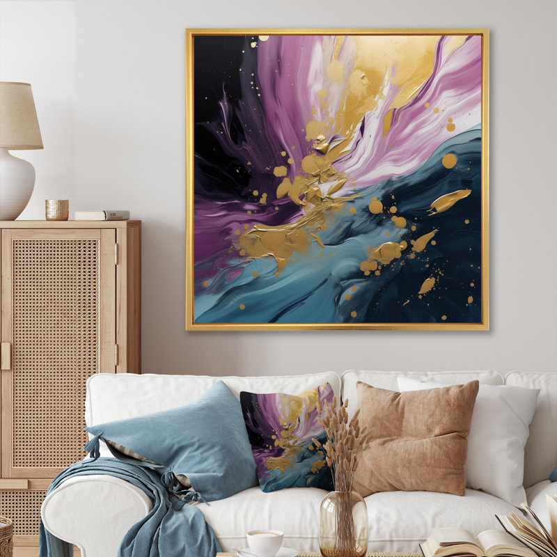 Impression sur toile, H 30 po x l 30 po x P 1 po, Cadre flottant doré