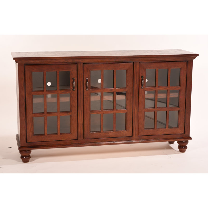 Franson Unfinished TV Stand for TVs up to 70", Medium Light Oak